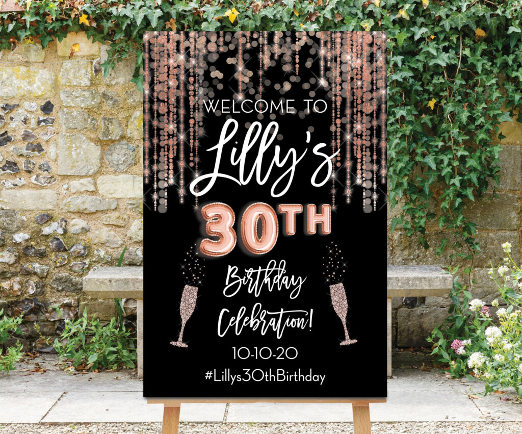 Birthday Welcome Sign 30th 40th 50th 60th Birthday Black Etsy In 2020 