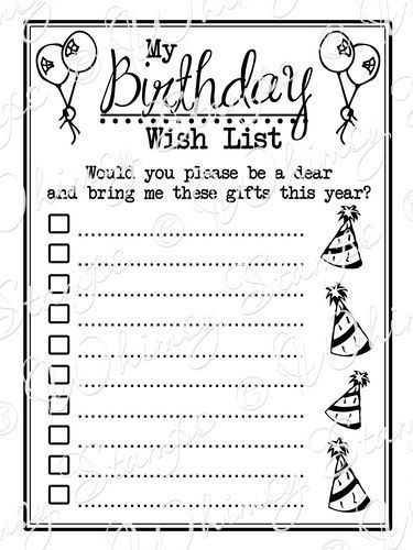 Birthday Wish List Template List Template Christmas Wish List 