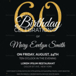 Black And Gold 60th Birthday Party Invitation Template 60th Birthday