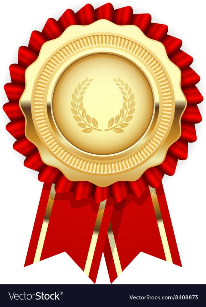 Blank Award Template Rosette With Golden Medal Download A Free 