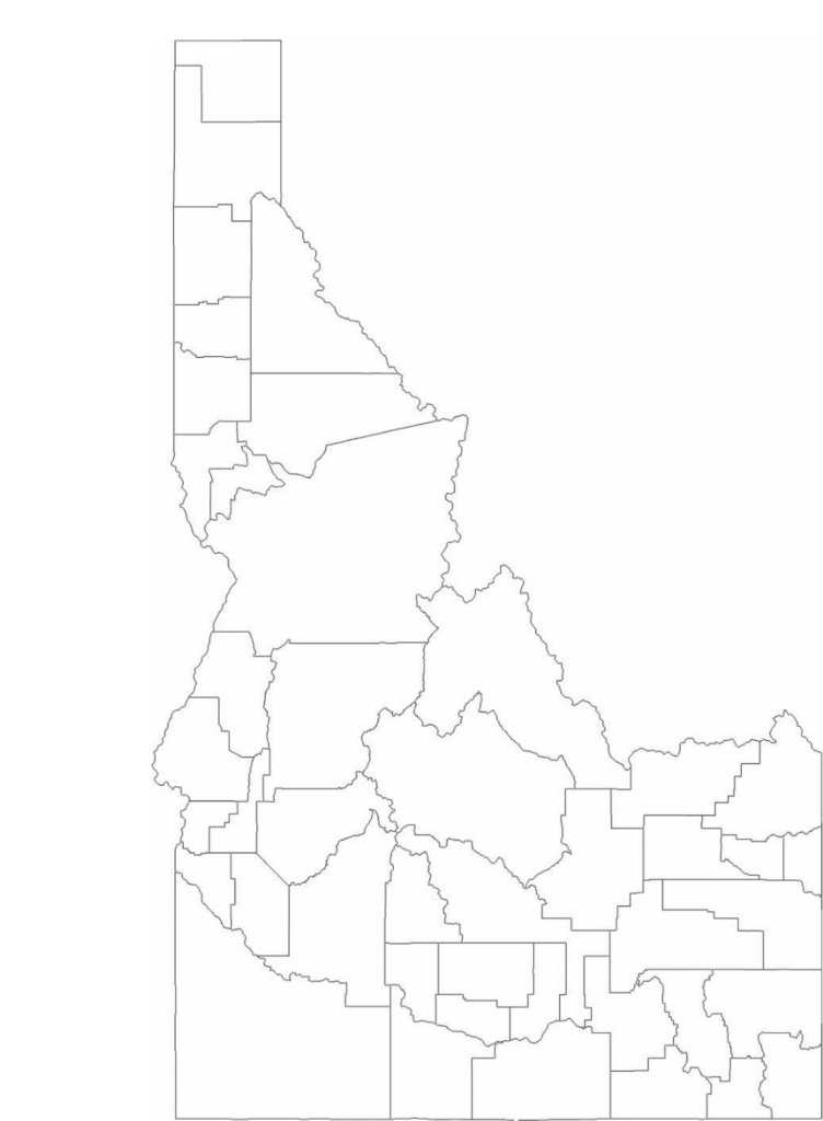 Blank Idaho County Map Free Download