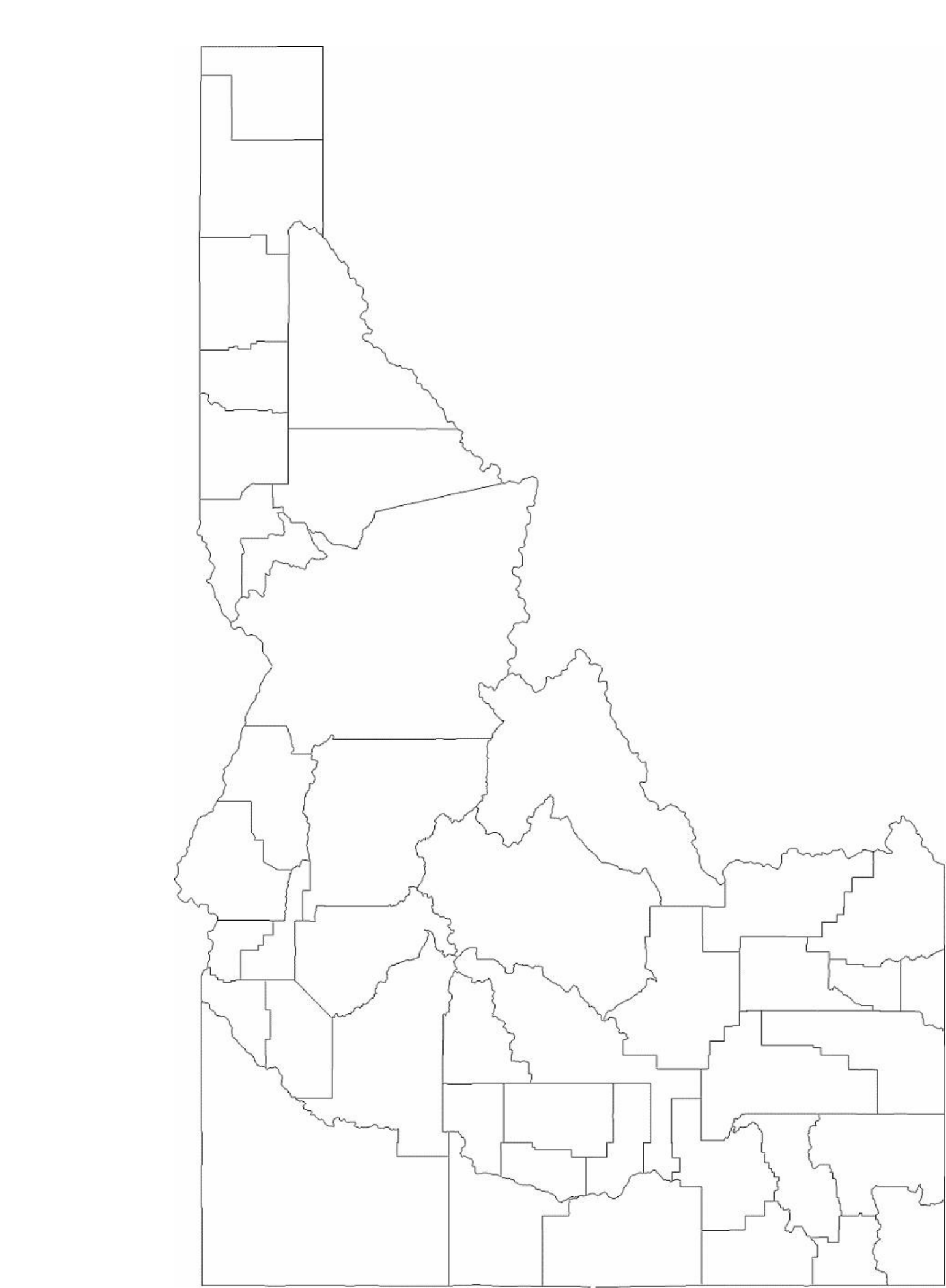 Blank Idaho County Map Free Download