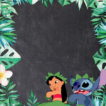 Blank Lilo Stitch Invitation Lilo And Stitch Hawaiian Birthday