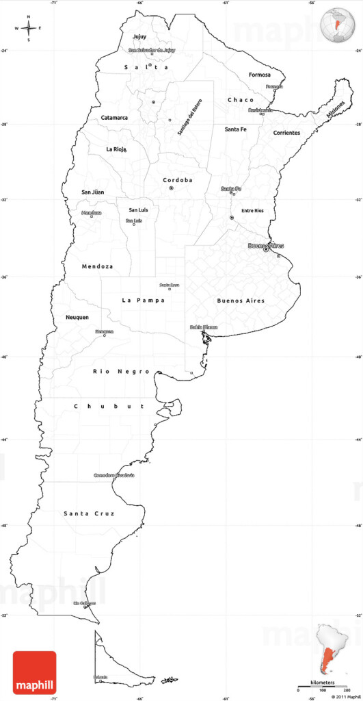 Blank Simple Map Of Argentina Cropped Outside