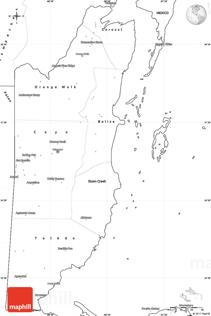 Blank Simple Map Of Belize