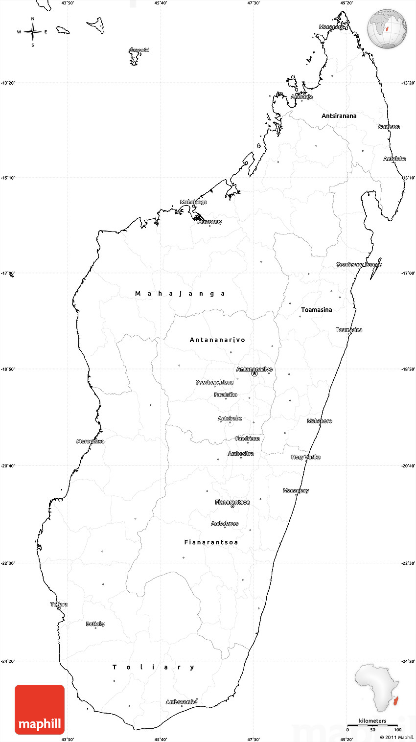 Blank Simple Map Of Madagascar Freeprintable Me