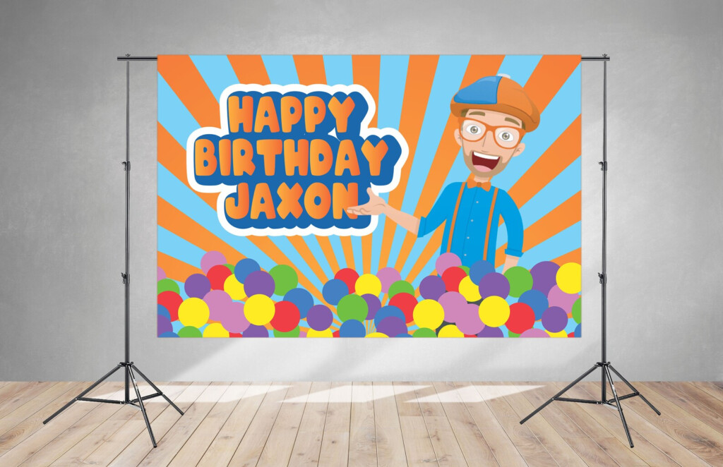 Blippi Backdrop Birthday Banner Digital Printable File Etsy