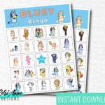 Bluey Bingo Activity Game 5x5 15 Cards Birthday Party Etsy