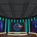 Bluish Interior Of Broadcast News Studio Buy Royalty Free 3D Model By