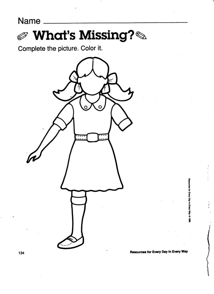 Body Awareness What Part Is Missing Worksheet Kindergarten Worksheets