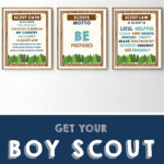 Boy Scout And Girl Scout Motto Oath Law Posters Printables Boy Scout