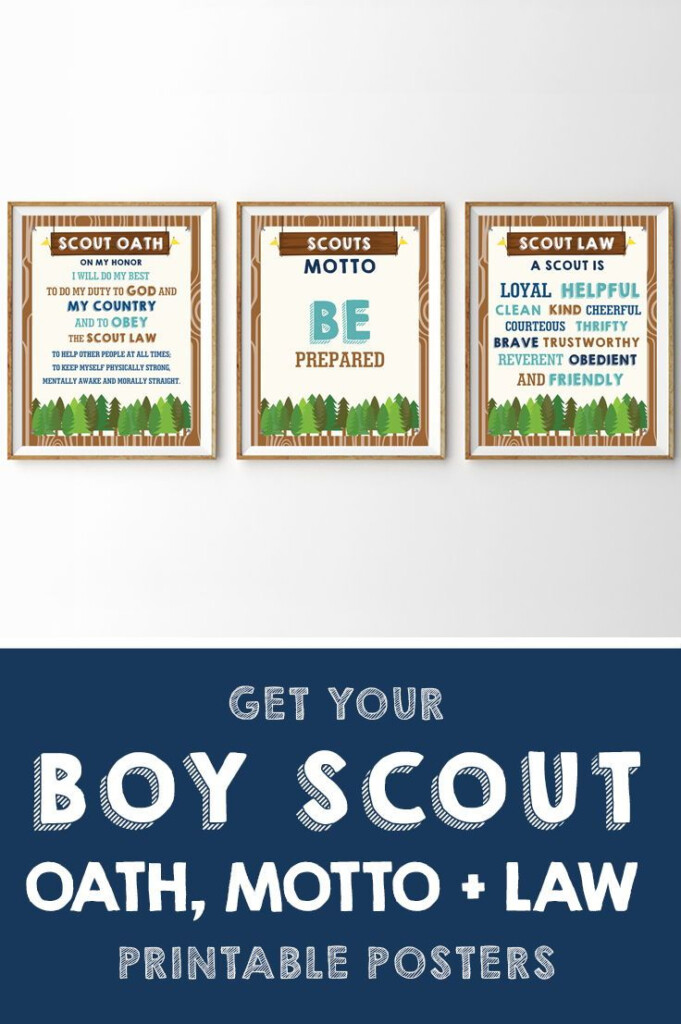 Boy Scout And Girl Scout Motto Oath Law Posters Printables Boy Scout 