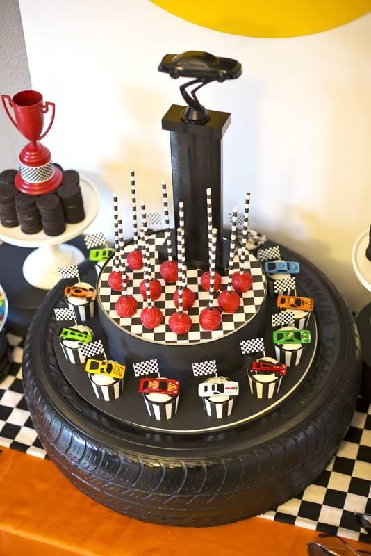 Boys Rad Race Car Themed Birthday Party Table Centerpiece Decoration 