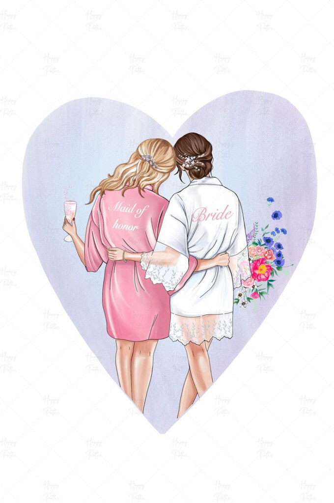 Bridesmaid Clipart Customizable Clipart Wedding Clipart Etsy 