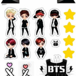 Bts Topper Printable Animasi Bts Cake Bts Birthdays Birthday Cake