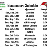 Buccaneers Schedule Tampa Bay Buccaneers Schedule