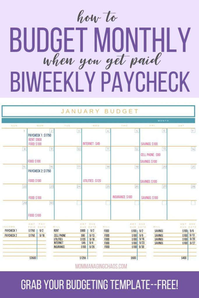Budgeting Monthly When You Get Paid Every Other Week Budgeting Money 