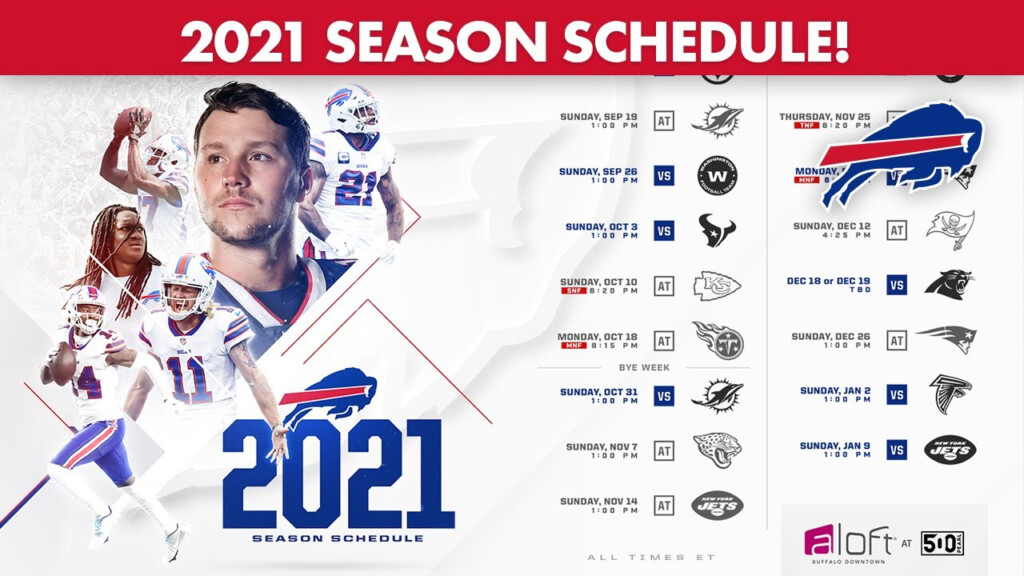 Buffalo Bills Announce 2021 Season Schedule YouTube