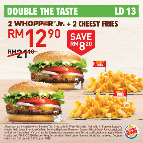 Burger King Releases NEW Coupons With Savings Of Up To RM116 Valid Till 