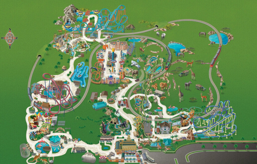 Busch Gardens Tampa 2017 Theme Park Map Busch Gardens Tampa Busch 