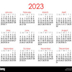 Calendar Template For The Year 2023 In Simple Minimalist Style Week