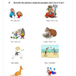 Can Can t Interactive Worksheet Kids English Teaching English