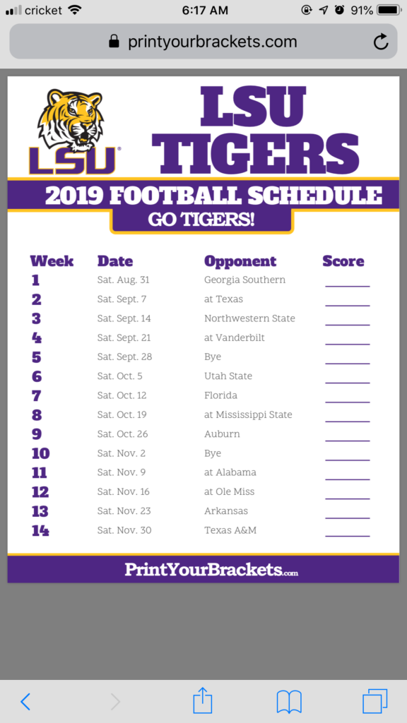 Can Someone Please Share 2019 LSU Football Schedule Wallpaper For 