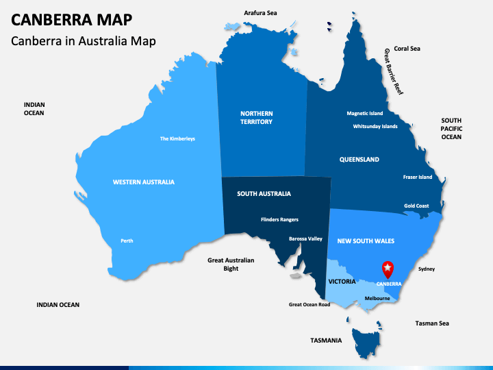 Canberra Map PowerPoint Template PPT Slides SketchBubble