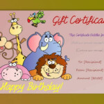 Candy Birthday Gift Certificate Template Gift Certificates