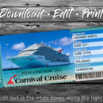 Carnival Cruise Tickets Editable Download For A Surprise Cruise