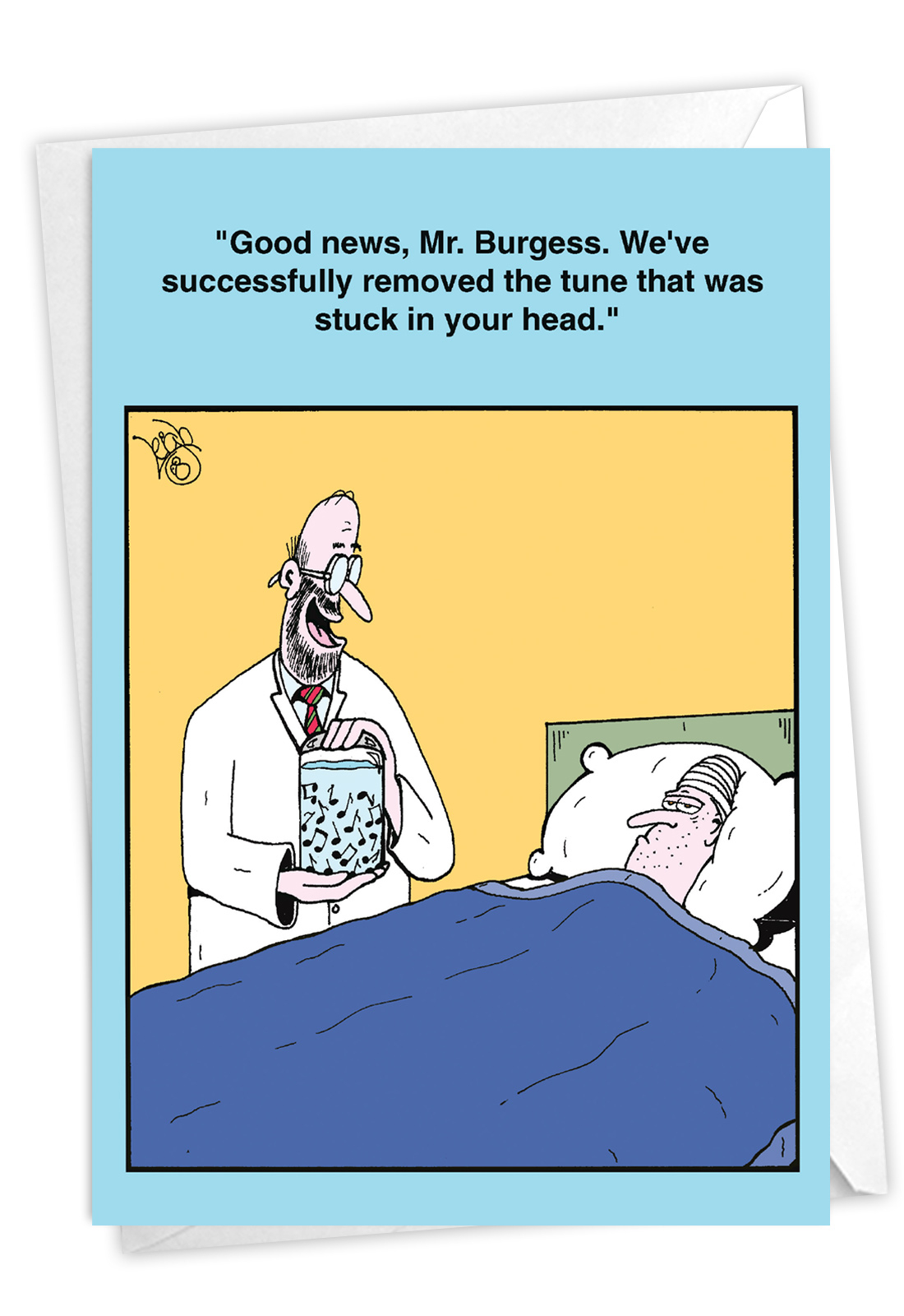 Cartoon Get Well Card With Envelope Funny Surgery Greeting Card