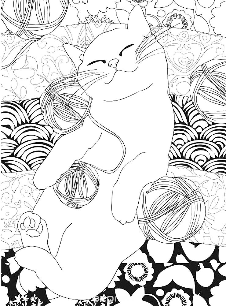 Cat Therapy Coloring Pages To Download And Print For Free