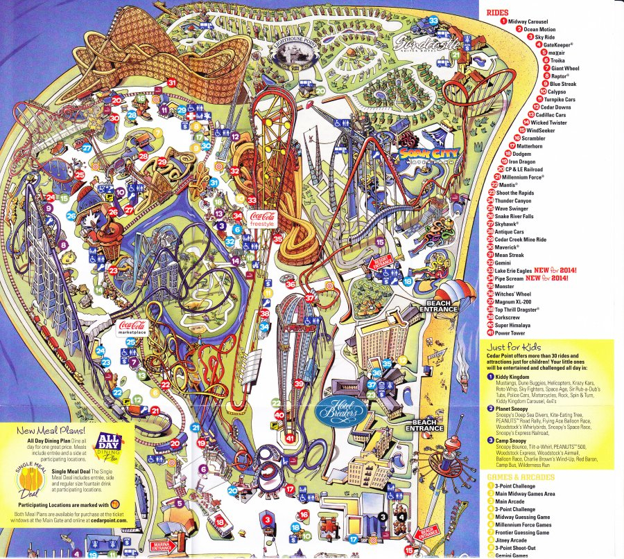 Cedar Point 2014 Park Map