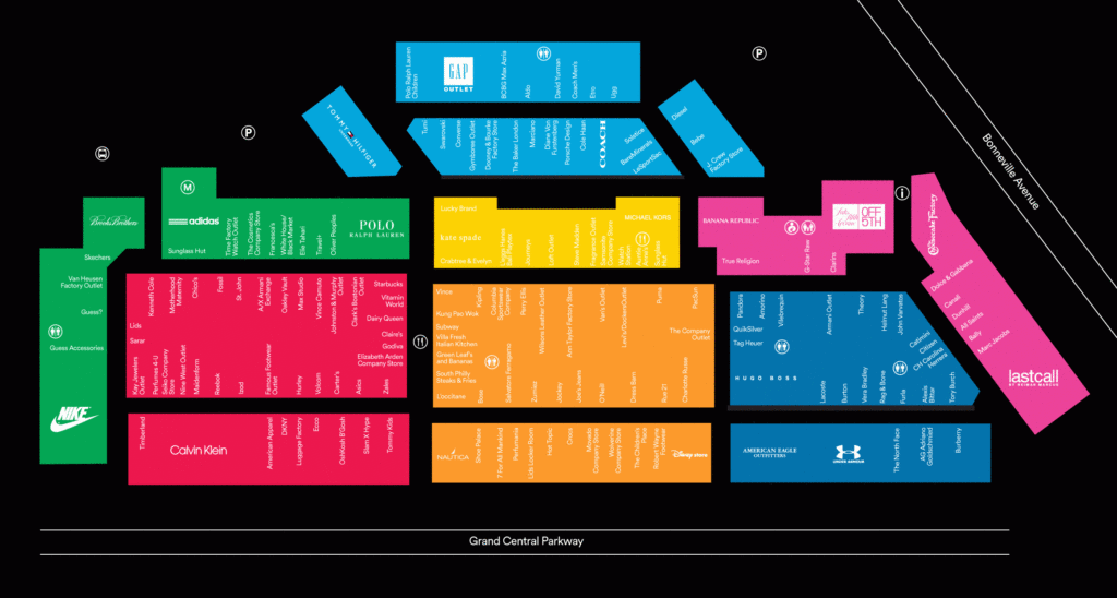Center Map For Las Vegas North Premium Outlets A Shopping Center In 