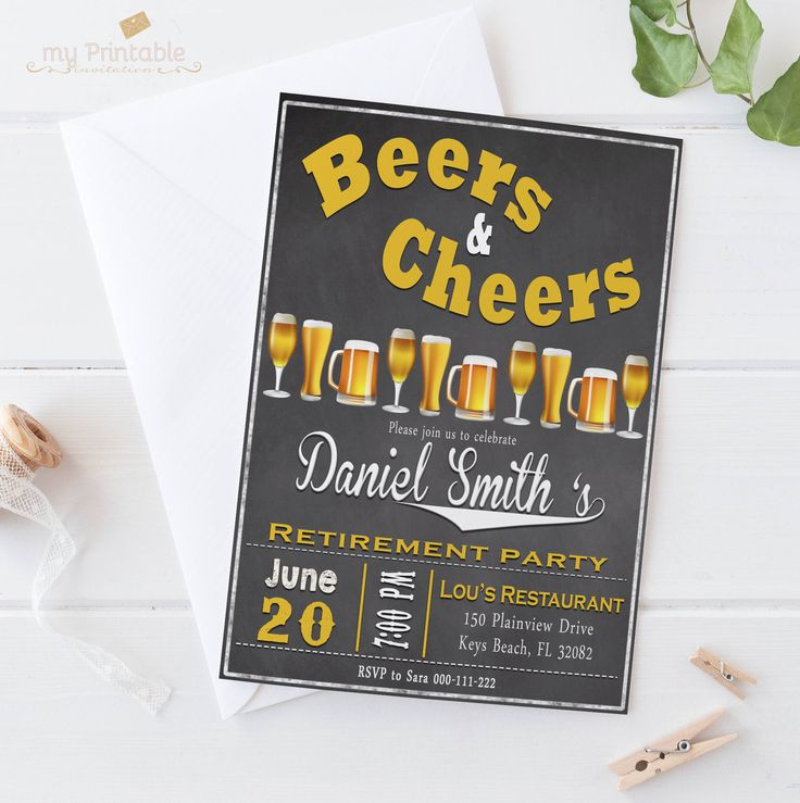 Cheers To Retirement Invitation Editable Printable Invitation Template 