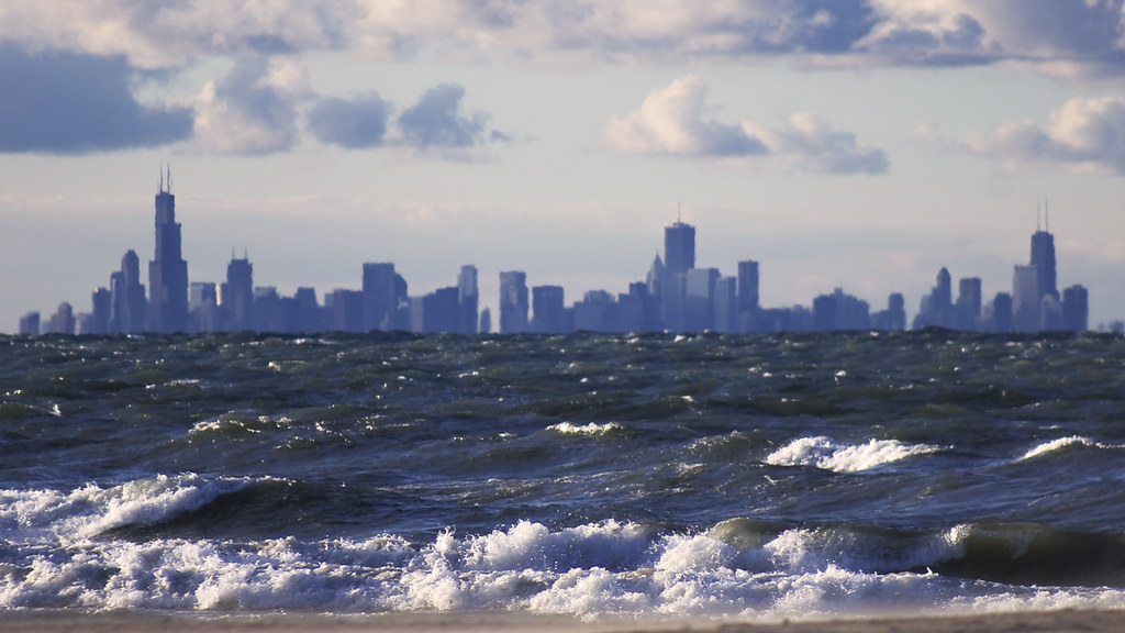 Chicago Skyline From Miller Beach A View Of Downtown Chica Flickr