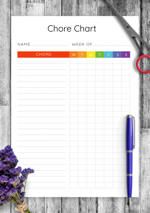 Chore Chart Templates For Kids Download Printable PDF