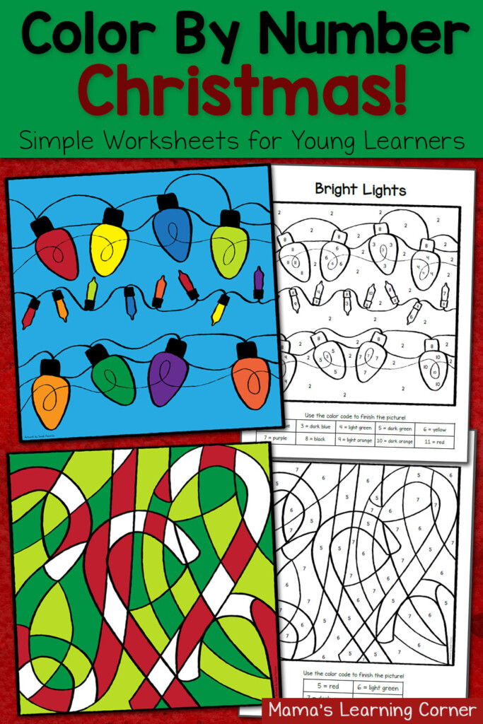 Christmas Color By Number Worksheets Mamas Learning Corner