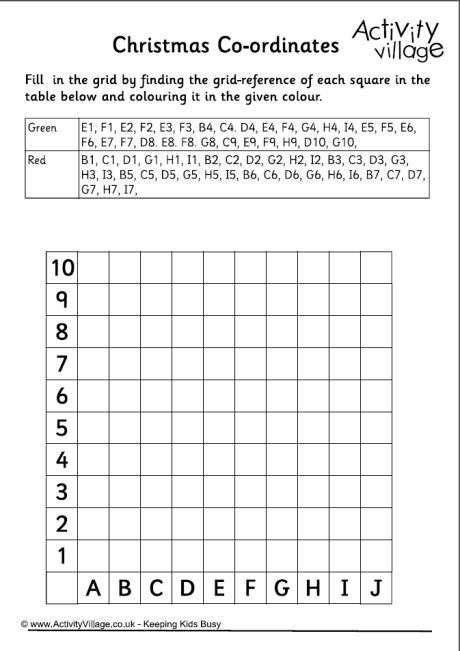 Christmas Coordinates Colouring Easy Coordinate Plane Worksheets 