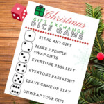 Christmas Gift Exchange Dice Game Printable Christmas Gift Games