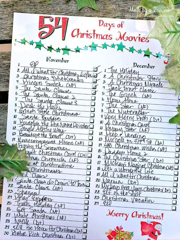 Christmas Movie Night Ideas Made By A Princess