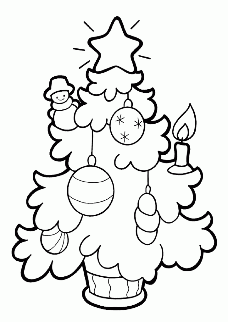 Christmas Tree Coloring Pages For Childrens Printable For Free