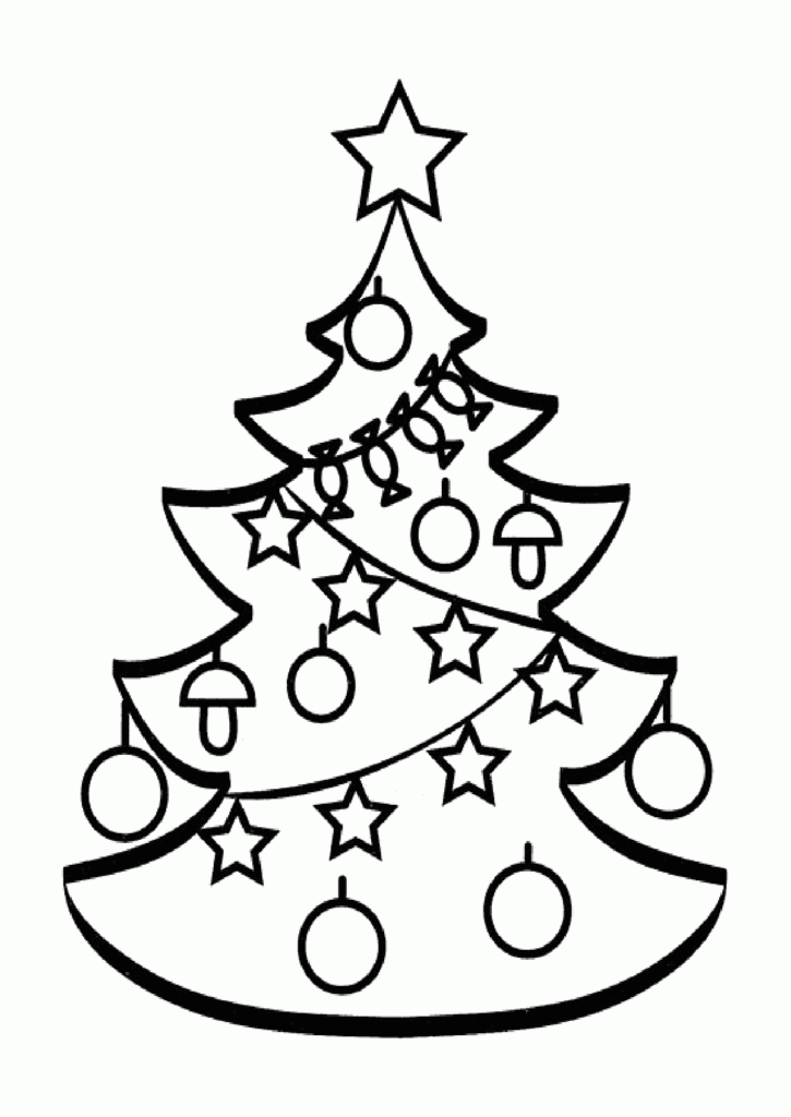 Christmas Tree Coloring Pages For Childrens Printable For Free