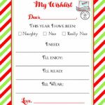 Christmas Wishlist Printable Letter Real Housemoms