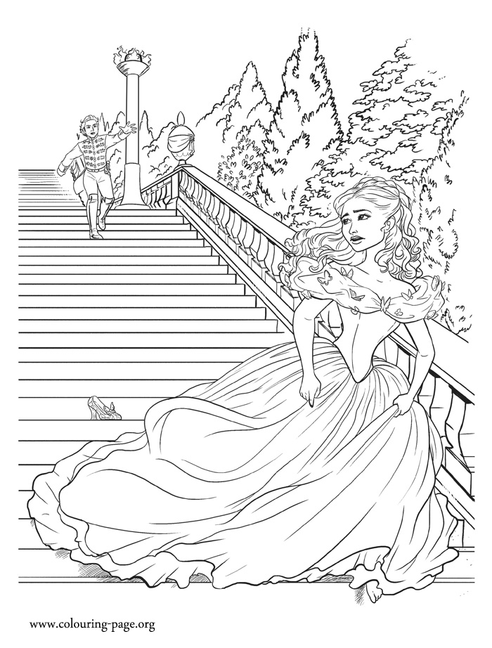 Cinderella Cinderella Running Away From The Prince Coloring Page