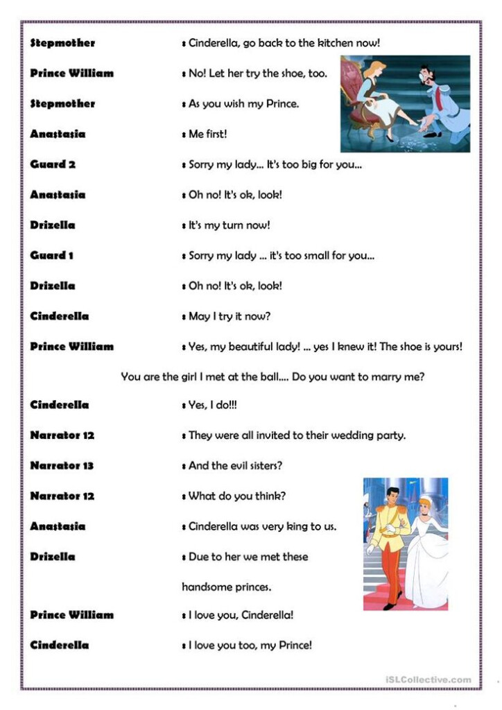 Cinderella English ESL Worksheets In 2020 Teaching Jobs Reading 