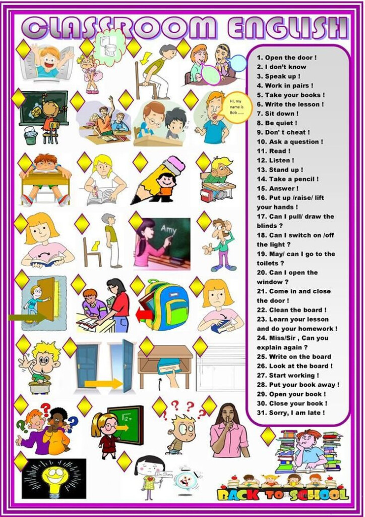 Classroom English Matching Worksheet Free ESL Printable Worksheets 