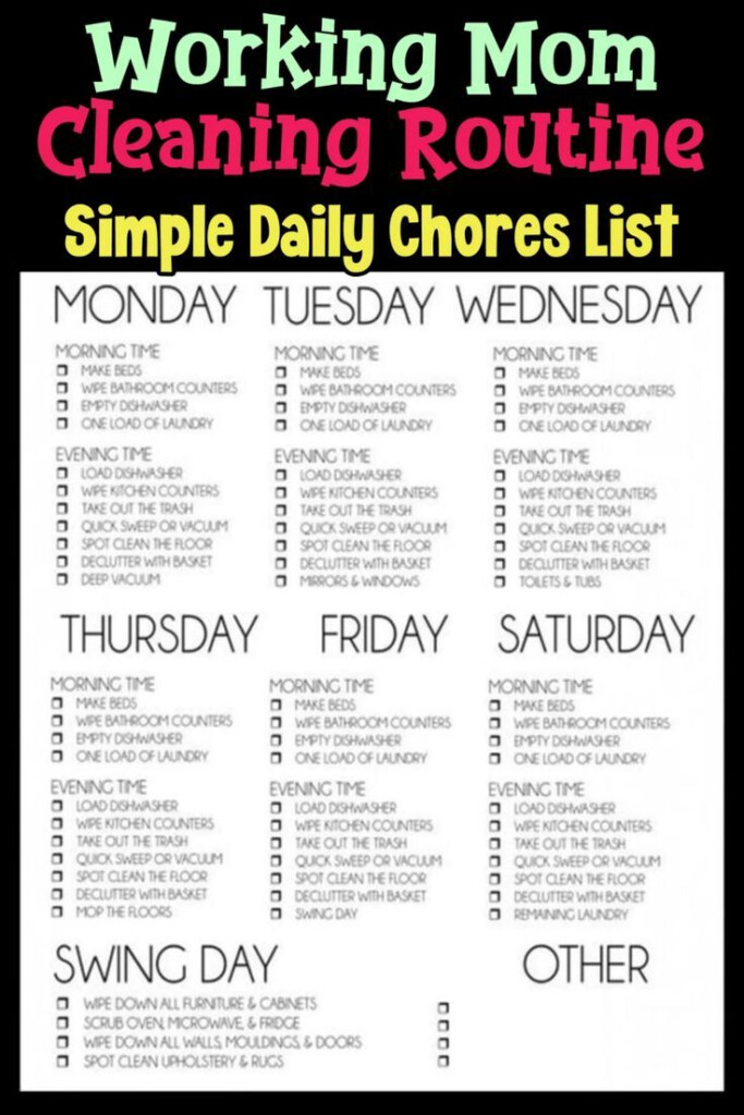 Cleaning Schedules Checklists FREE Daily Weekly Monthly House 