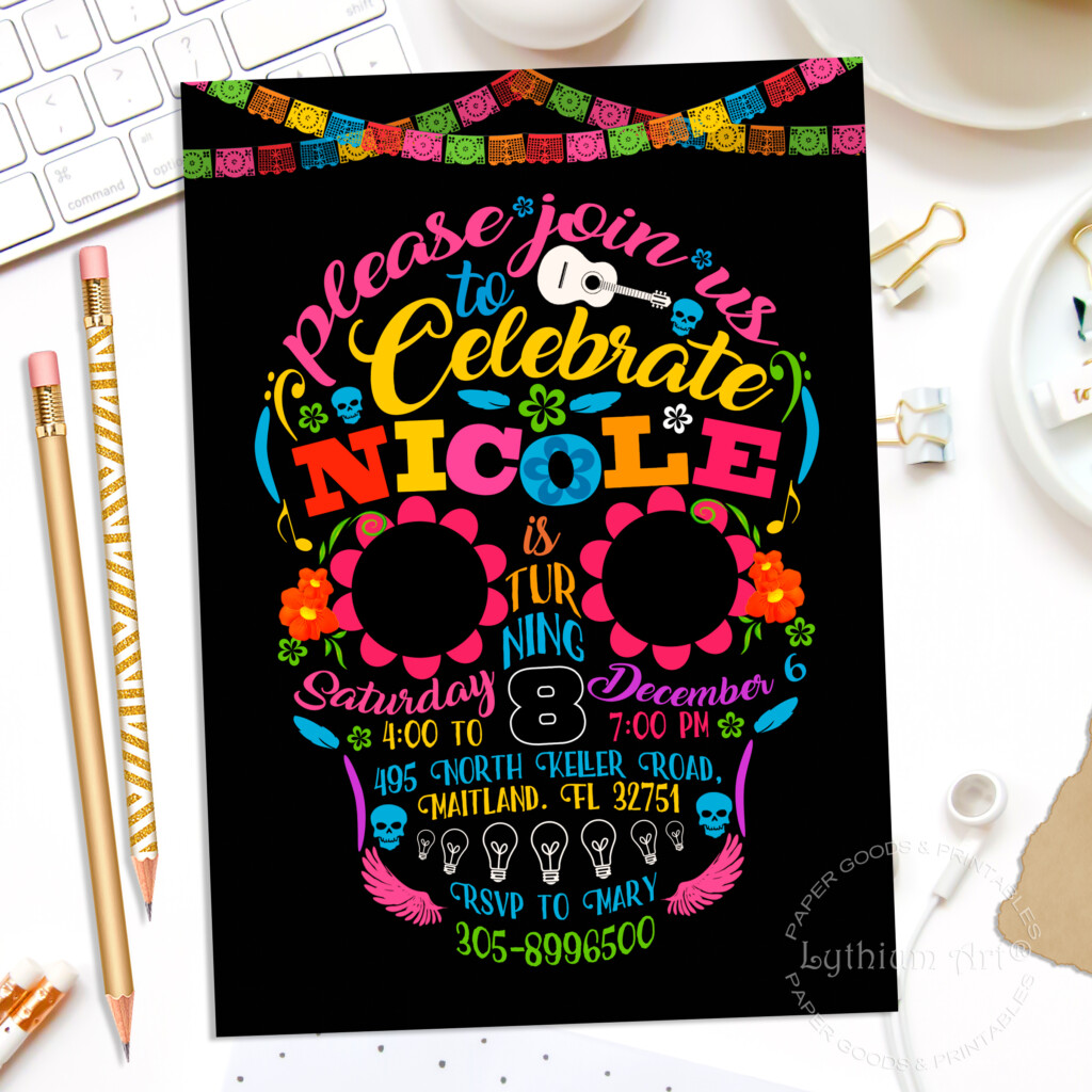 COCO Birthday Invitation Coco Printable By Lythiumart On Zibbet