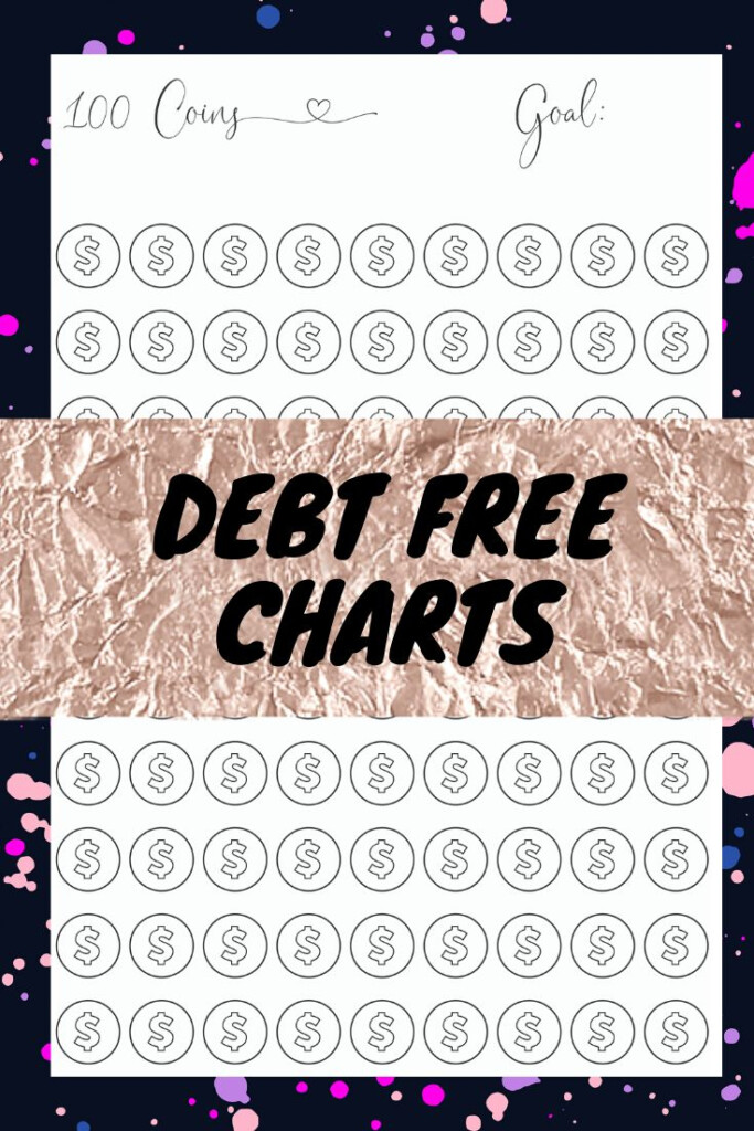 Coins Savings Tracker Printable Debt Free Chart Coloring Etsy 